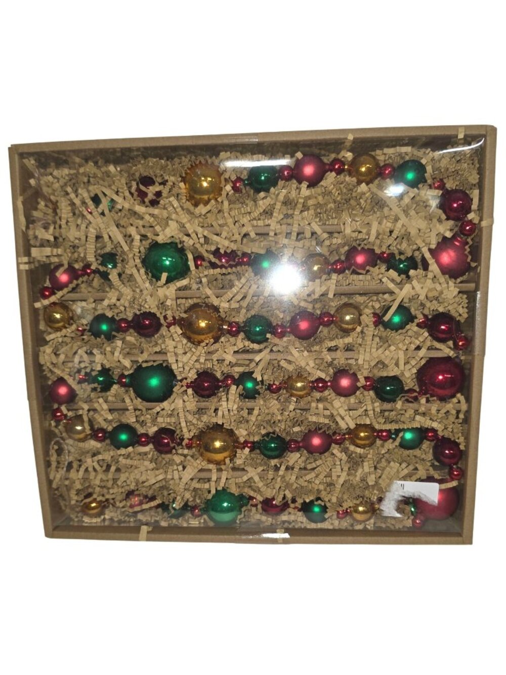 New RAZ Imports Red Green Gold Beaded Christmas Garland Holiday Decorations Tree